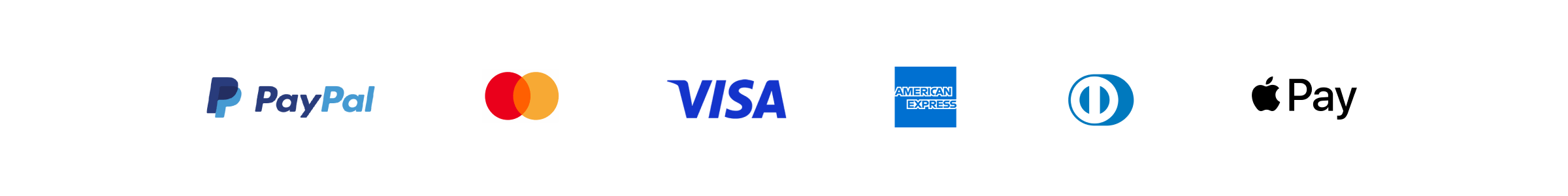 Payment logos_Paypal, Mastercard, Visa, Amex, Diners, Apple pay - RATIO 8x1